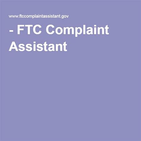 ftc complaint assistant online